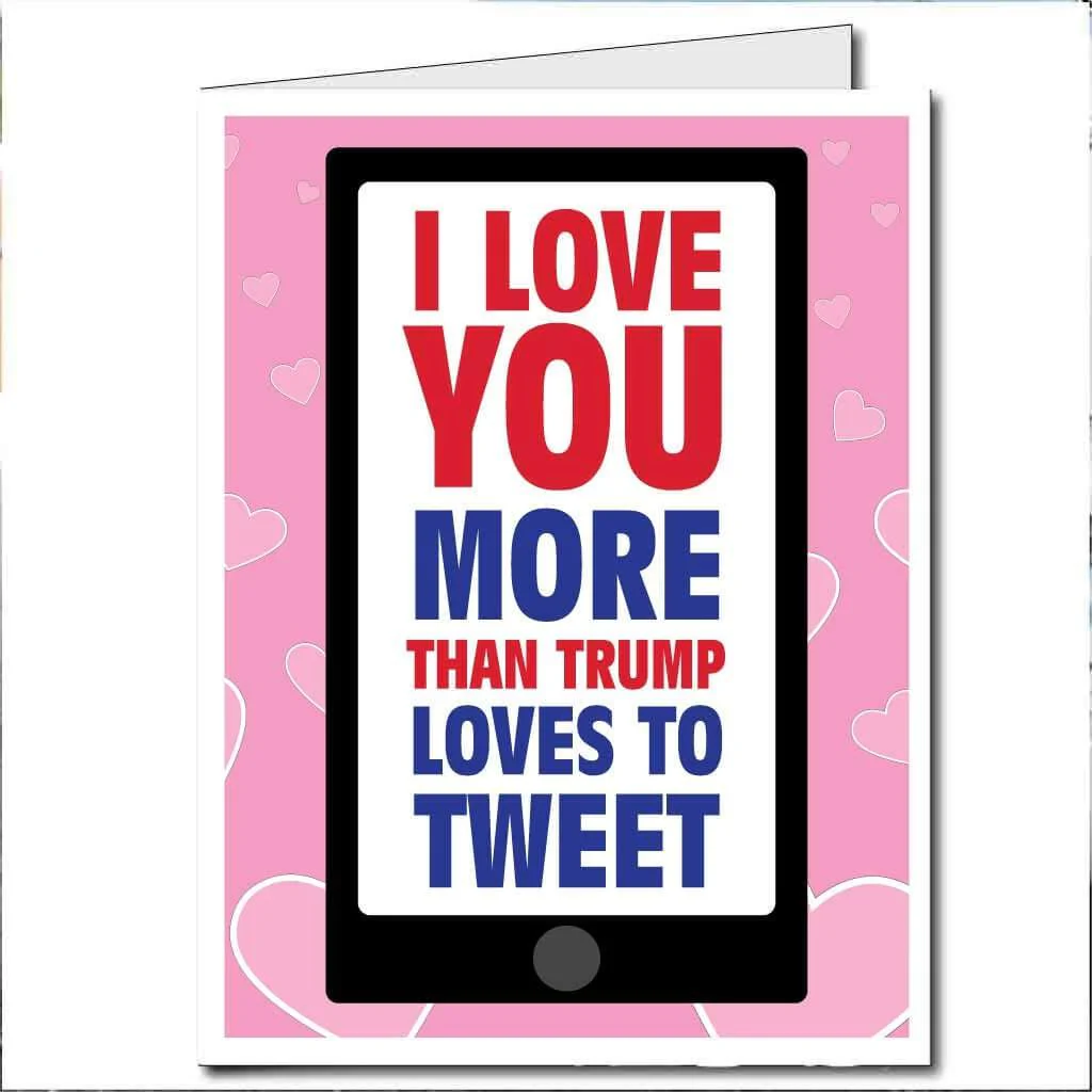 3' Stock Tweeting Trump Valentine's Day  Jumbo Greeting Card - Image 2