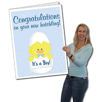 3' It's A Boy Giant Baby Greeting Card