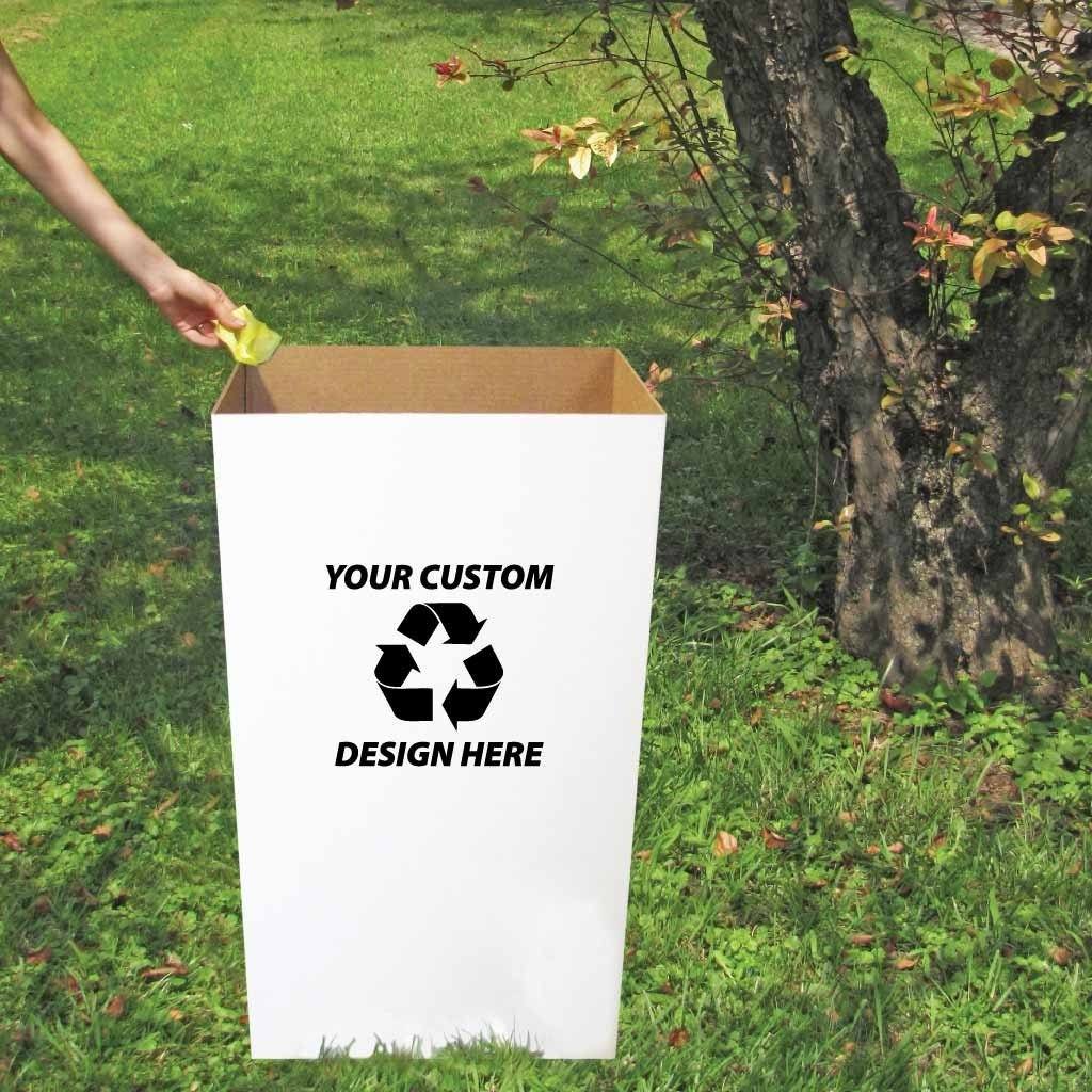 36.5 Gallons Custom Disposable Recyclable Cardboard Trash Can - Image 2