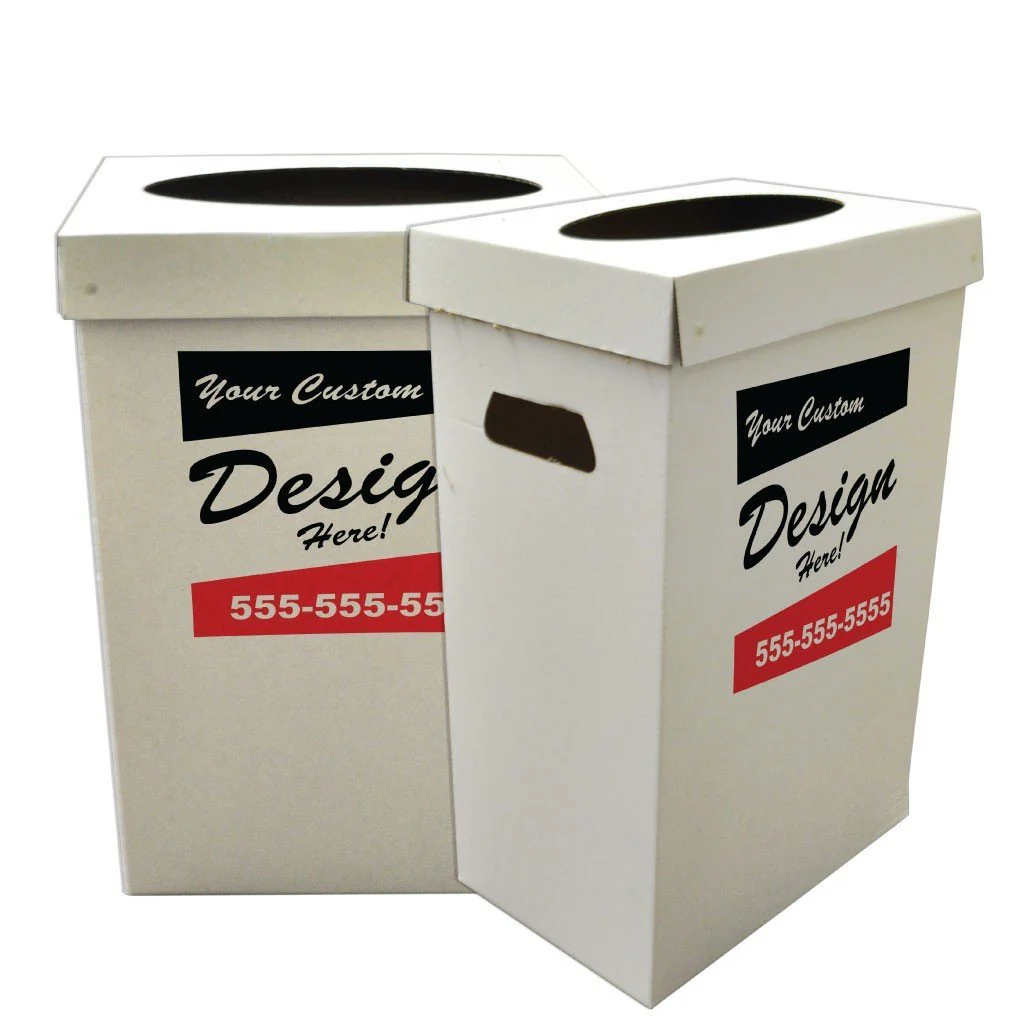 36.5 Gallons Custom Disposable Recyclable Cardboard Trash Can - Image 3
