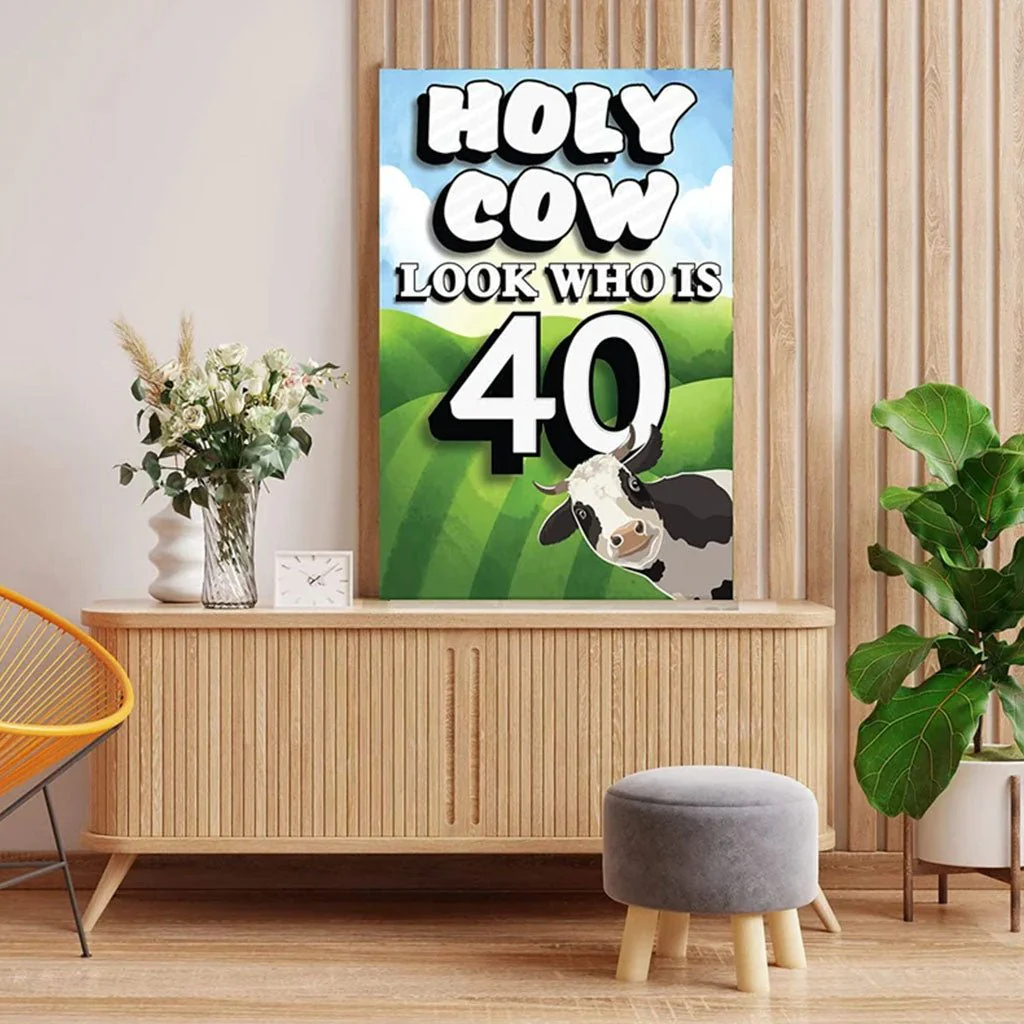 36" Jumbo Birthday Card - Holy Cow, Look Who Is 40 - Image 3
