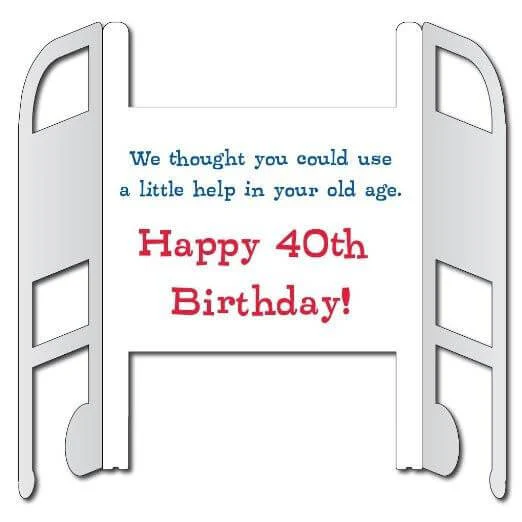 4' Giant Walker 40th Birthday Greeting Card - Image 2