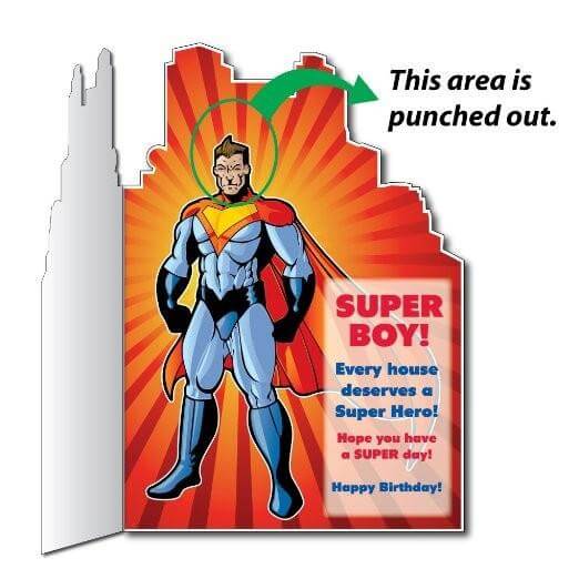 4' Giant Cut Out Super Hero Birthday Greeting Card - Image 2