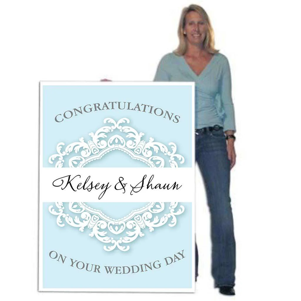 4' Custom Giant Lace Wedding Greeting Card