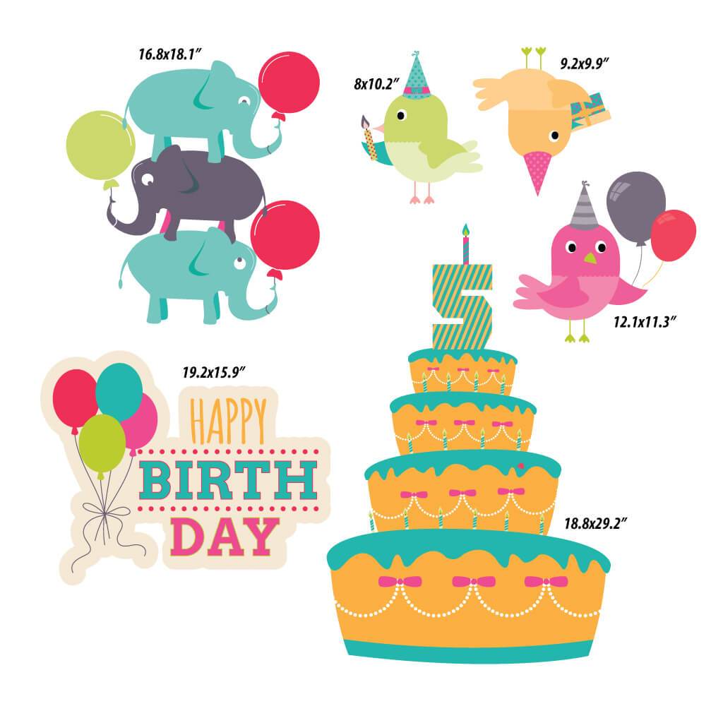 Happy 5th Birthday Yard Card Decorations 6 piece Set - Image 2