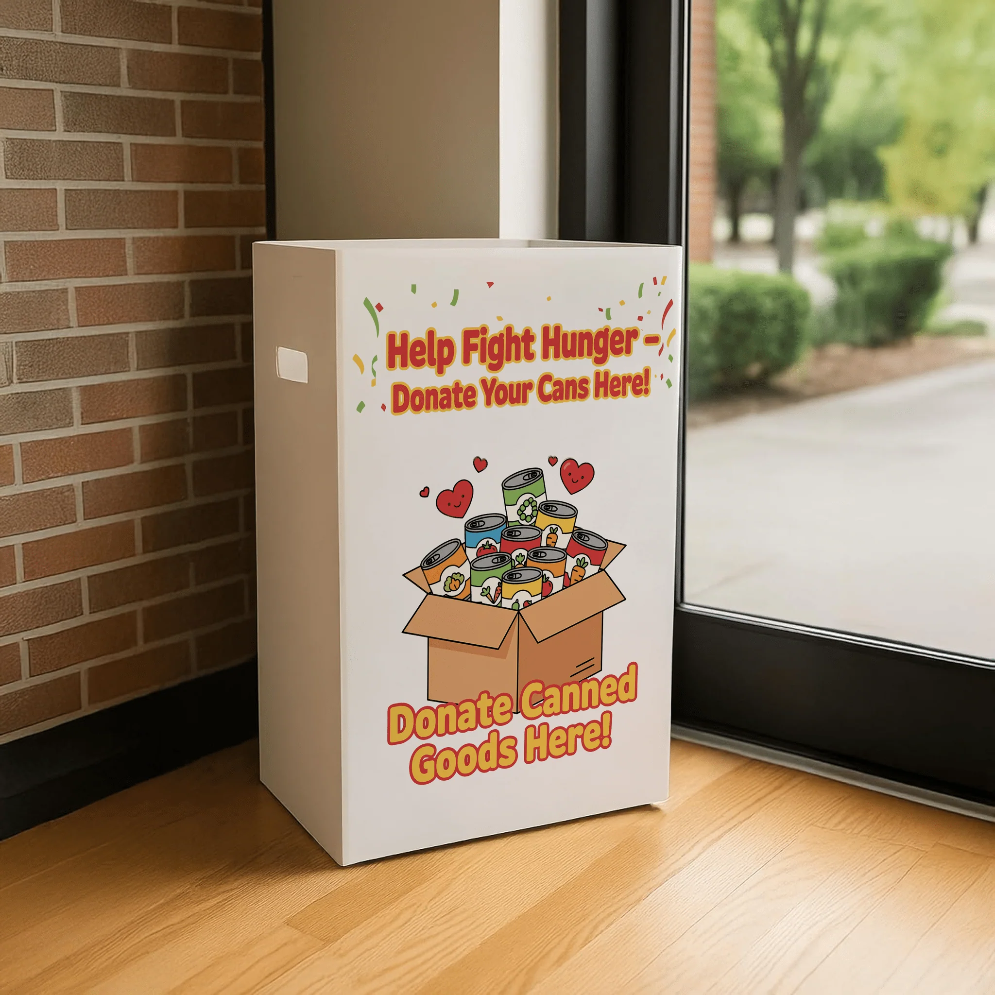 6-Pack Food Drive Donation Bin - Reusable Corrugated Plastic Trash Cans | 22.3 Gallons - Image 2