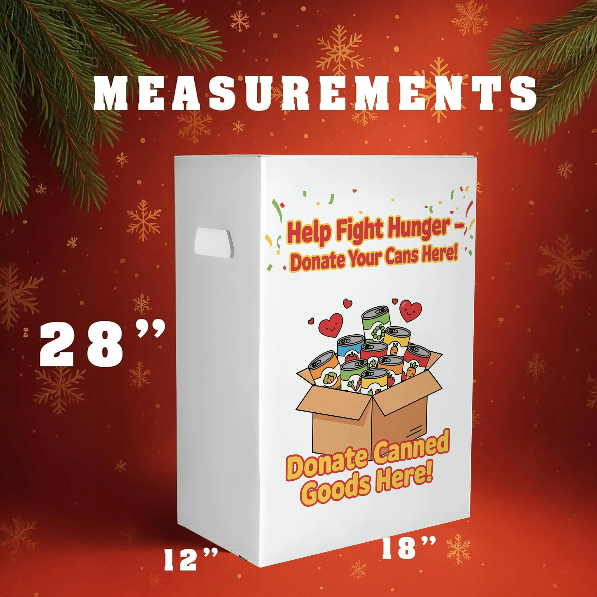 6-Pack Food Drive Donation Bin - Reusable Corrugated Plastic Trash Cans | 22.3 Gallons - Image 3