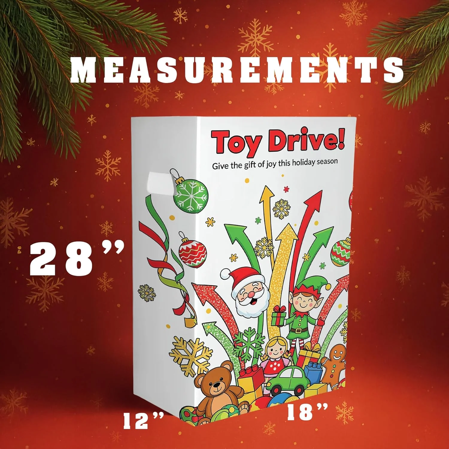 6-Pack Toy Drive Donation Bin - Reuseable Corrugated Plastic Trash Cans | 22.3 Gallons - Image 3