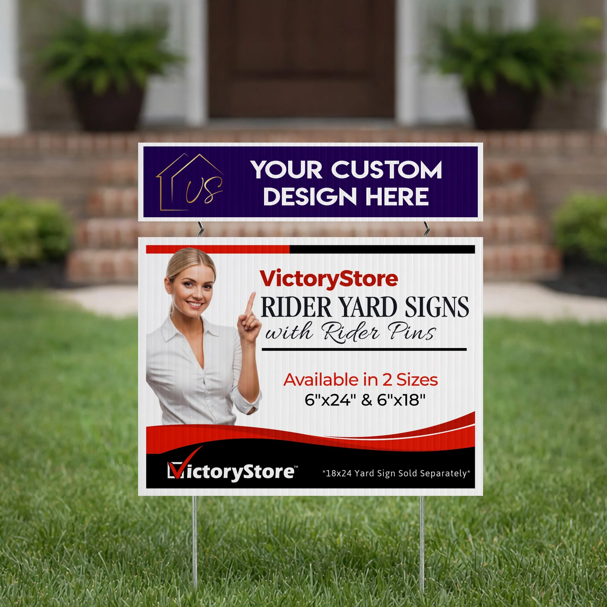 6"x24" Custom Yard Sign Riders