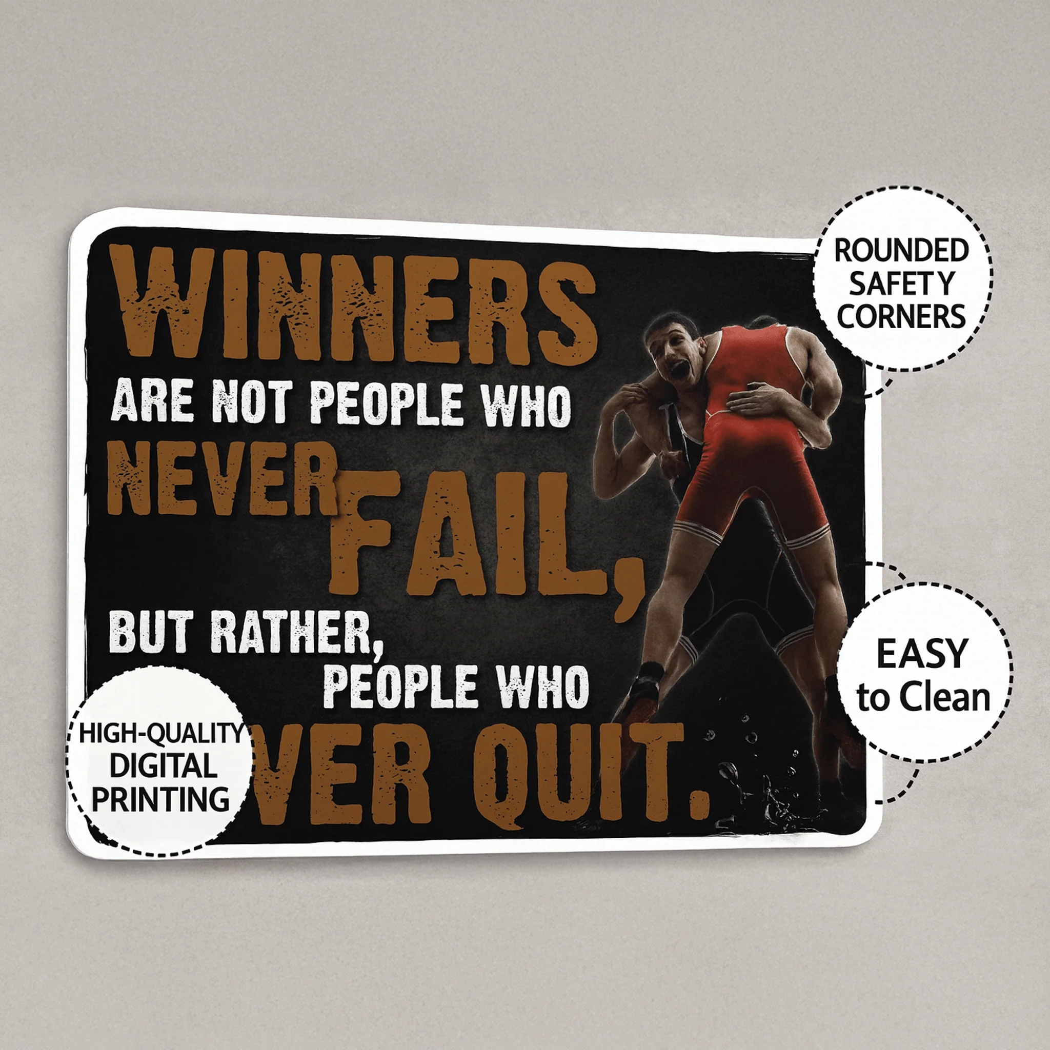 Wrestling Motivational Wall Signs – Set of 7 Large 18"x24" PVC Posters with Inspiring Quotes from Dan Gable & Cael Sanderson – Durable Wrestling Room, Gym, or Locker Room Décor - Image 3