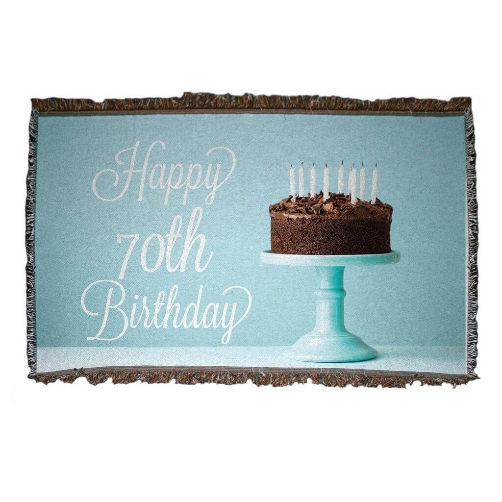 70th Birthday Woven Blanket
