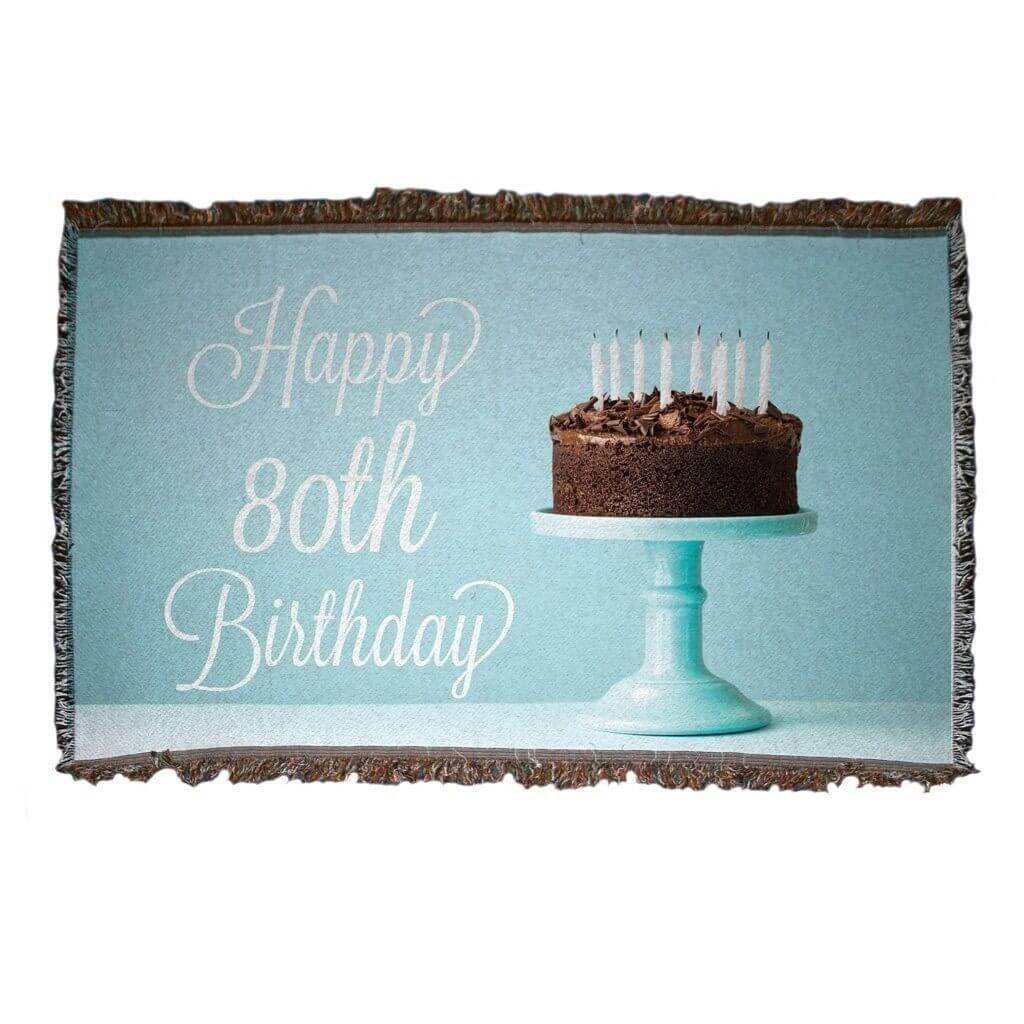 80th Birthday Woven Blanket