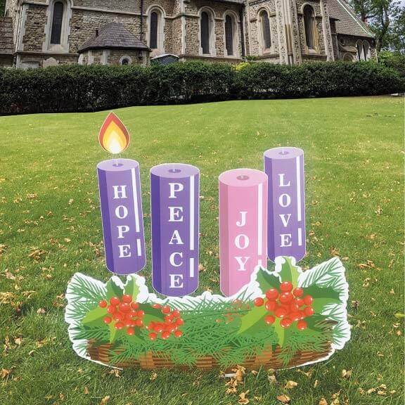 Advent Wreath Yard Decoration | 9 Pc Set