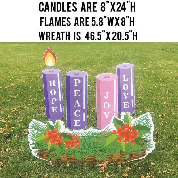 Advent Wreath Yard Decoration | 9 Pc Set - Image 2
