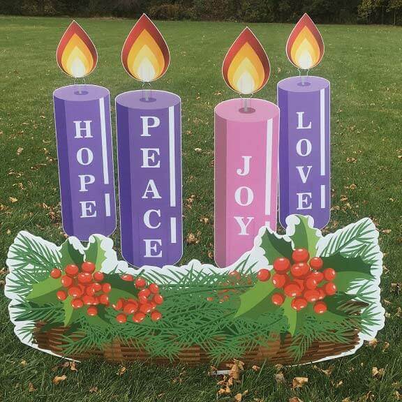 Advent Wreath Yard Decoration | 9 Pc Set - Image 3