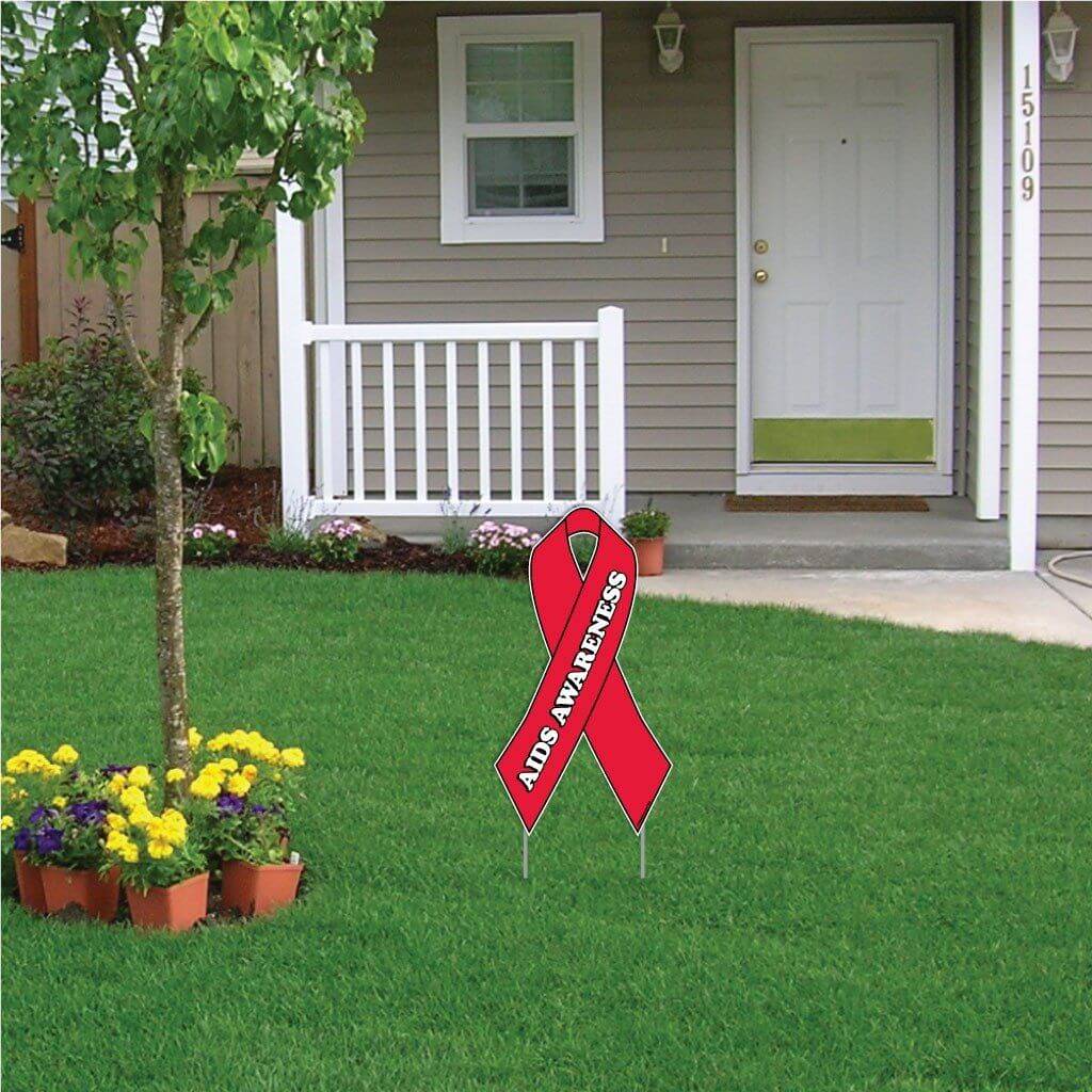 AIDS Awareness Ribbon Yard Sign - Image 3