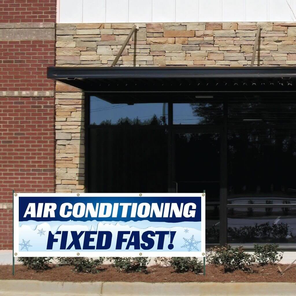 Air Conditioning Fixed Fast Vinyl Banner
