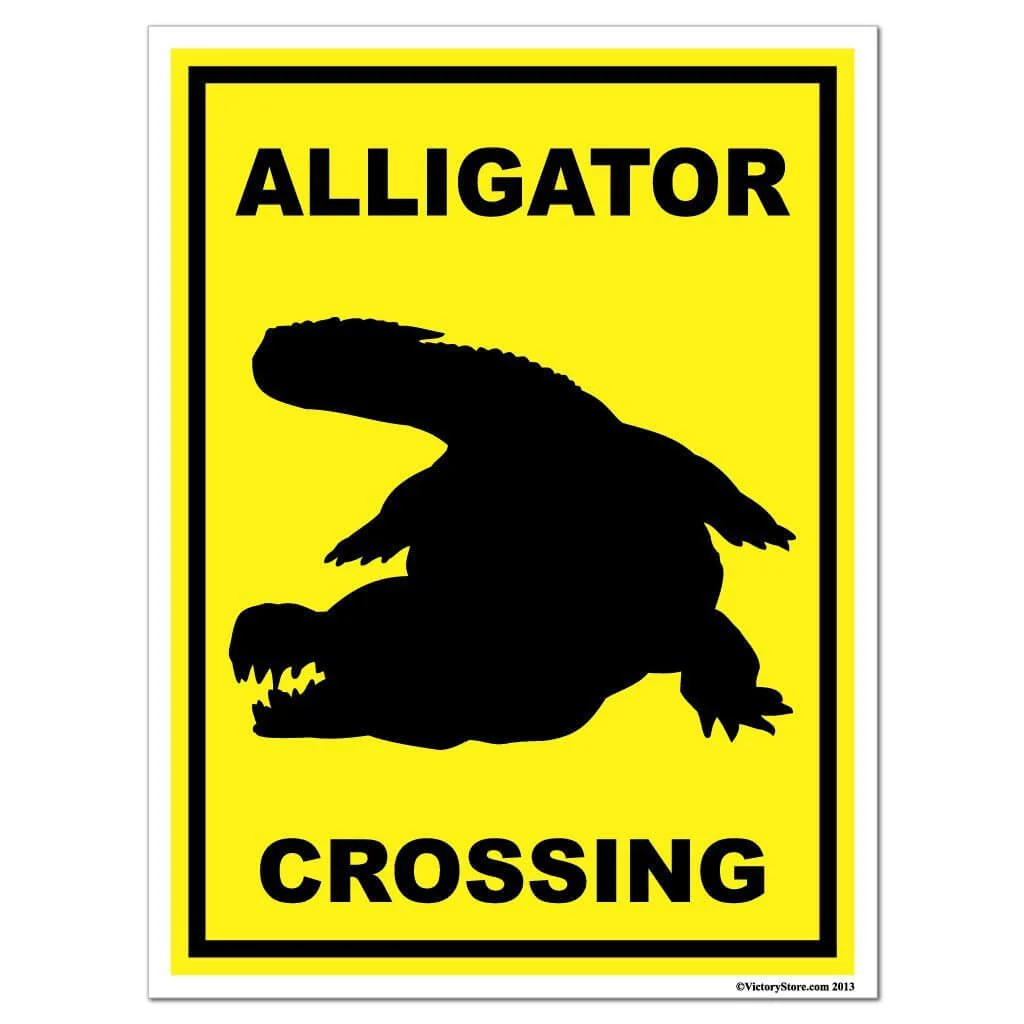 Alligator Crossing Sign or Sticker - Image 6