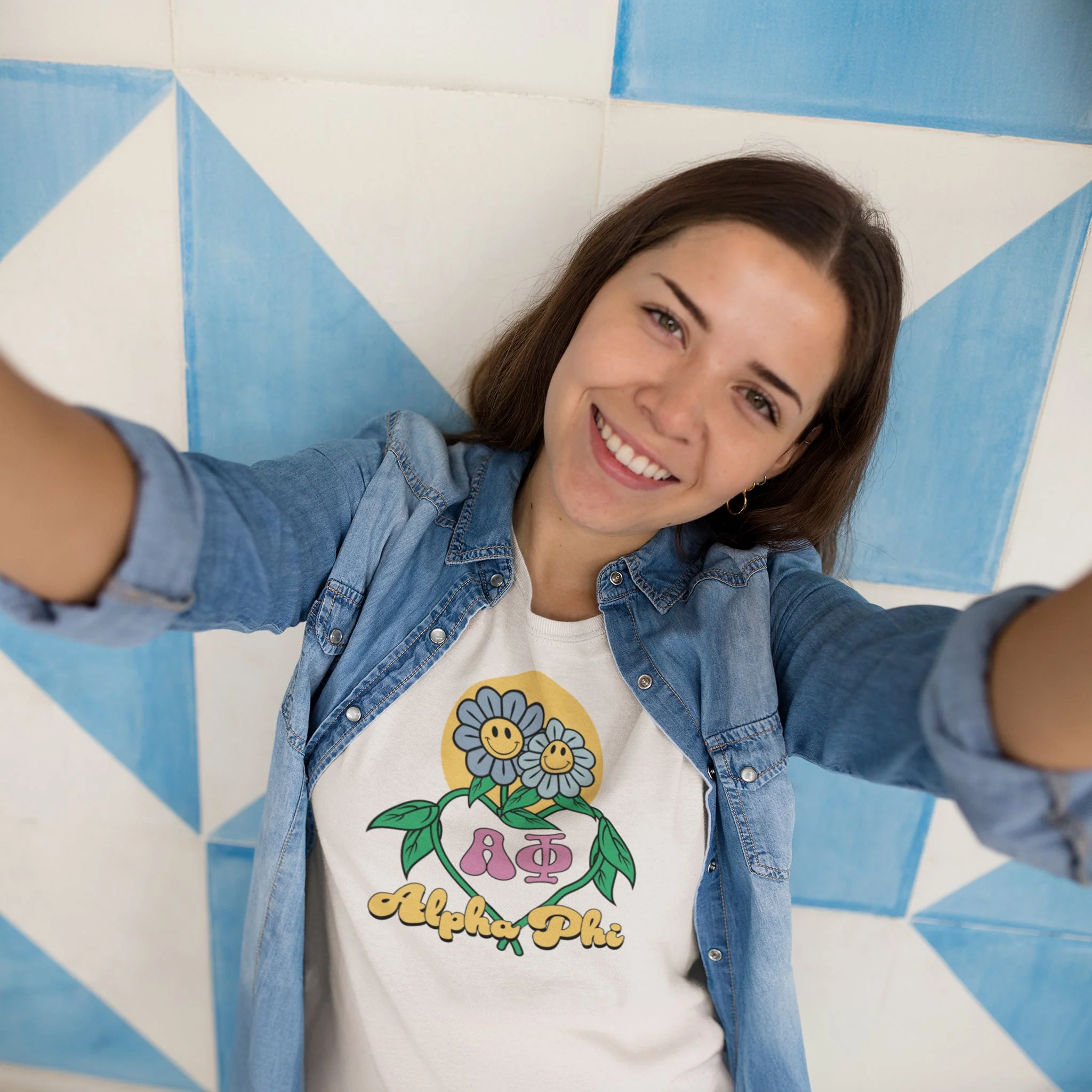 Alpha Phi Flowers T-shirt - Image 2