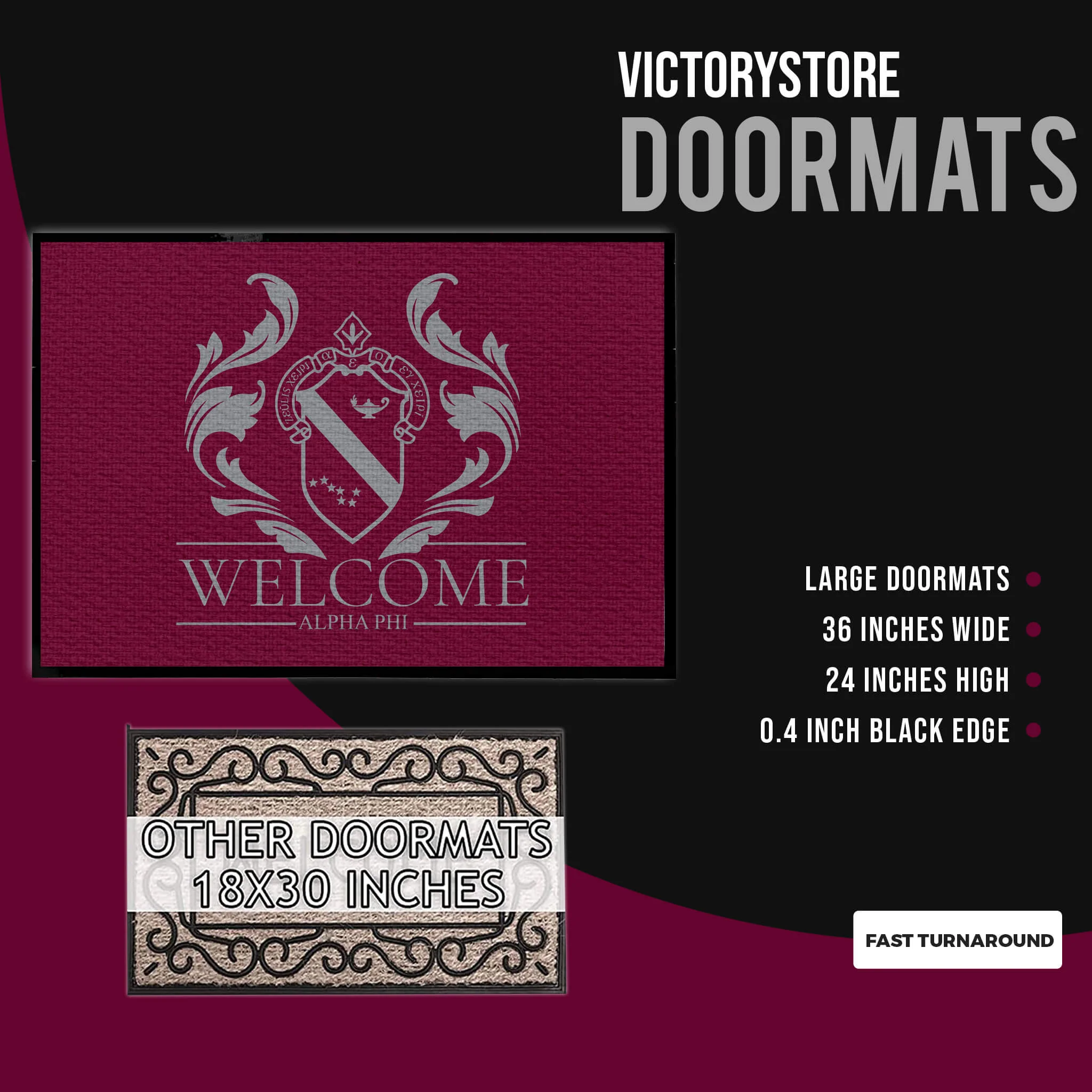 Alpha Phi Crest Logo Doormat - Image 3