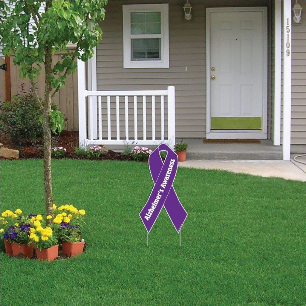 Alzheimer's Awareness Ribbon Yard Sign - Image 3