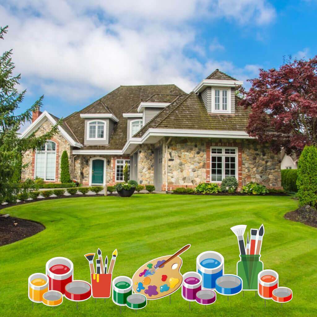 Art Themed Yard Greeting Bundle - 9 pcs
