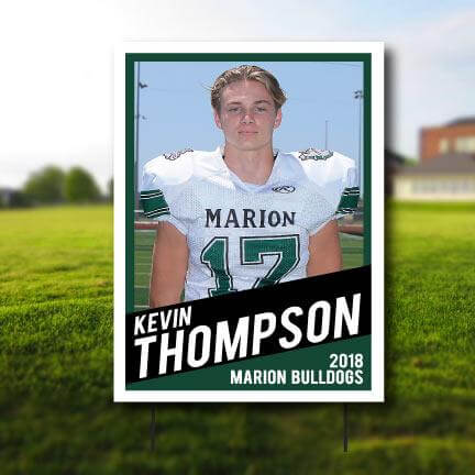 Custom Athlete Trading Card 18"x24" Yard Sign With EZ Stakes