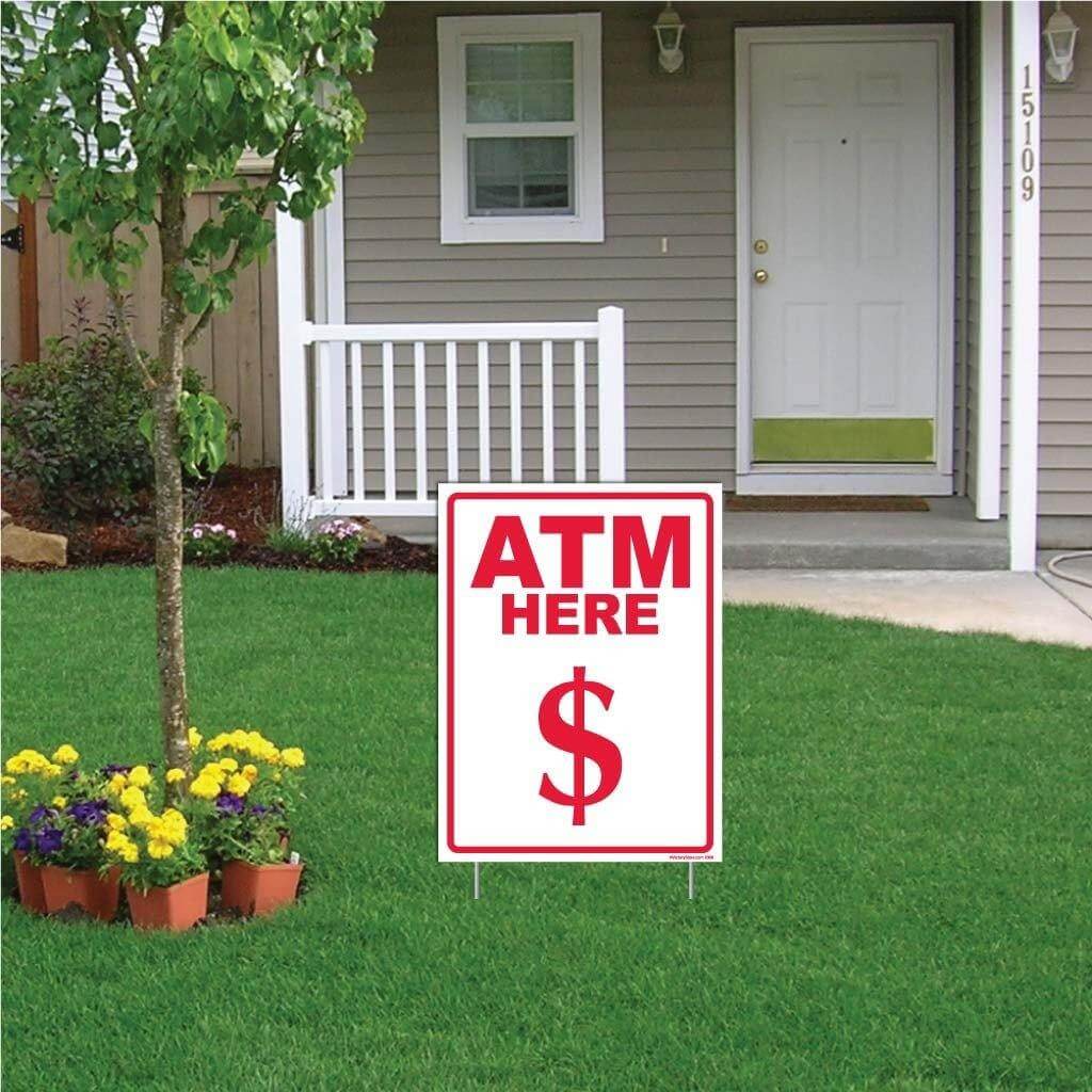 ATM Here/Inside Sign or Sticker