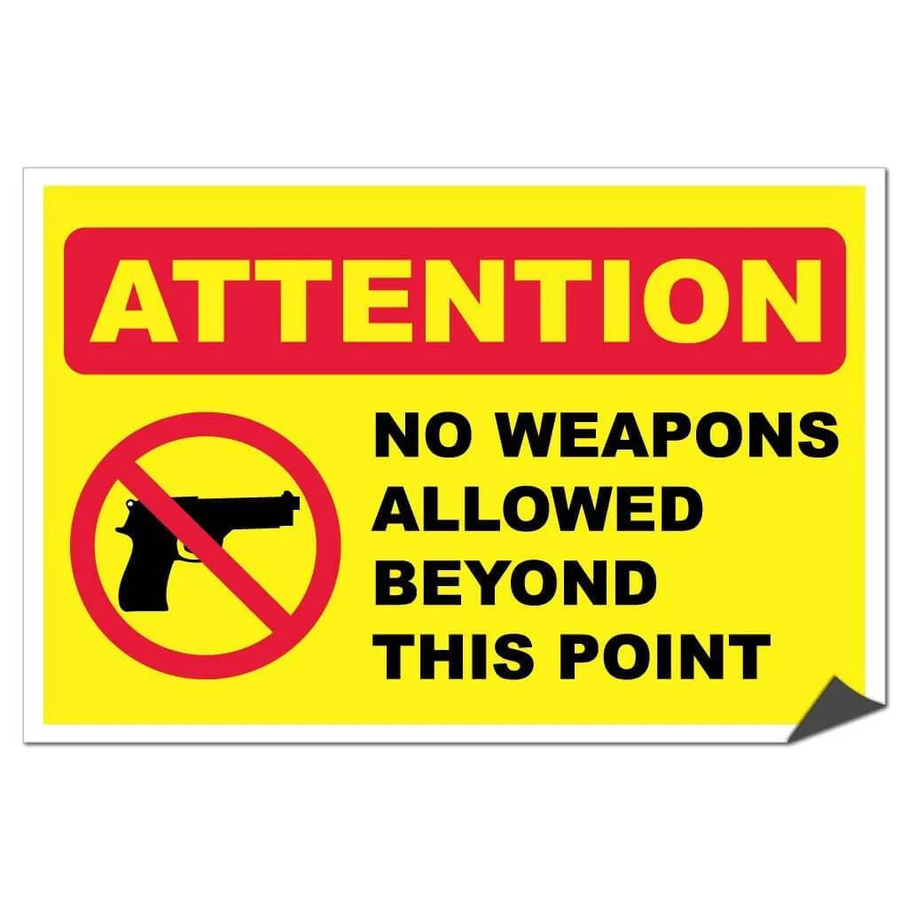 No Weapons Allowed Beyond This Point Sign or Sticker - Image 5