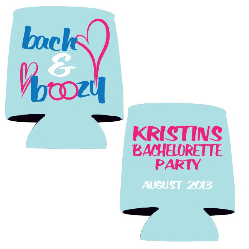 Bach & Boozy Bachelorette Party Custom Can Cooler Set - Image 2