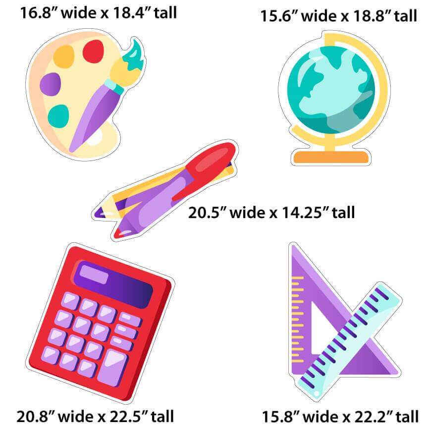 Back to School - School Supplies Yard Card Decoration 15 pcs - Image 3