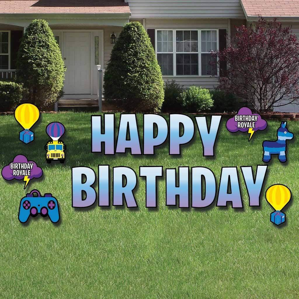 Battle Royale Themed Happy Birthday Yard Card 20 pcs