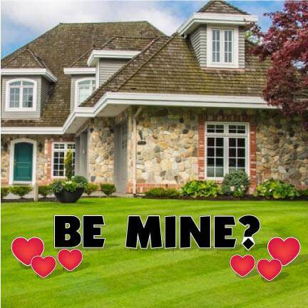 Be Mine Valentine's Day Yard Letters and Decorations 13 pcs