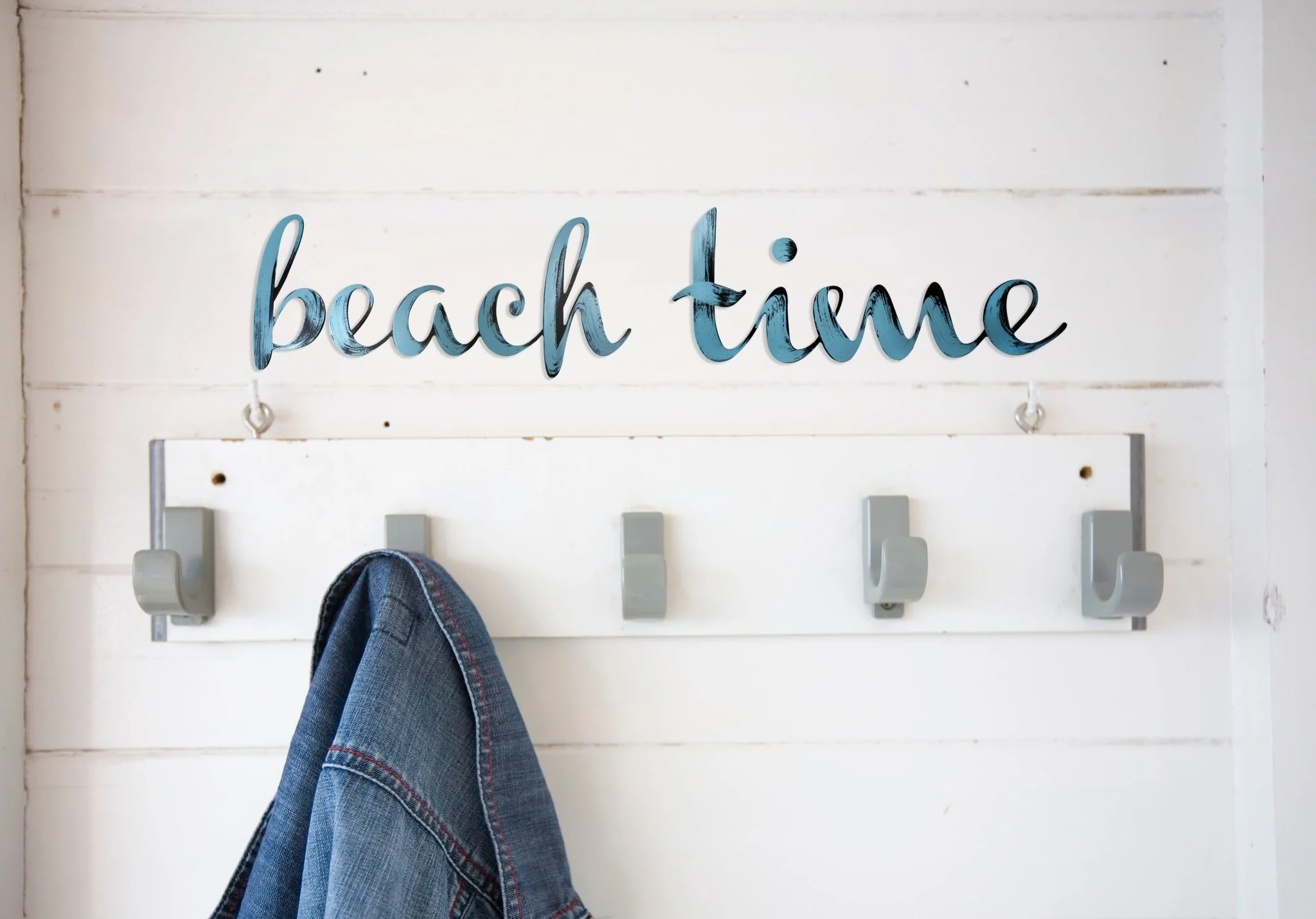 beach time Hand Painted Wall Word Sign