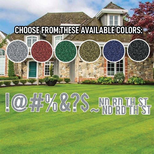 Bebas 18" Faux Glitter Special Characters Yard Letters - 16 pcs