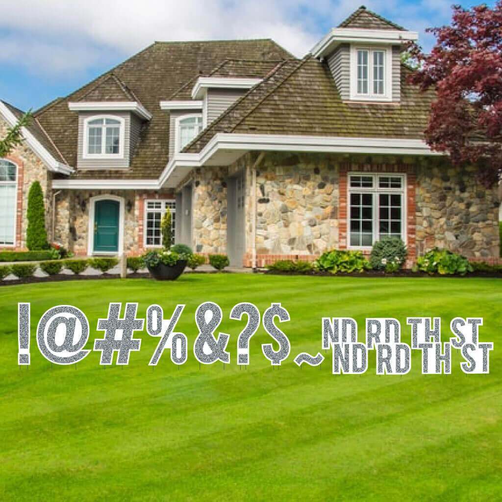 Bebas 18" Faux Glitter Special Characters Yard Letters - 16 pcs - Image 2