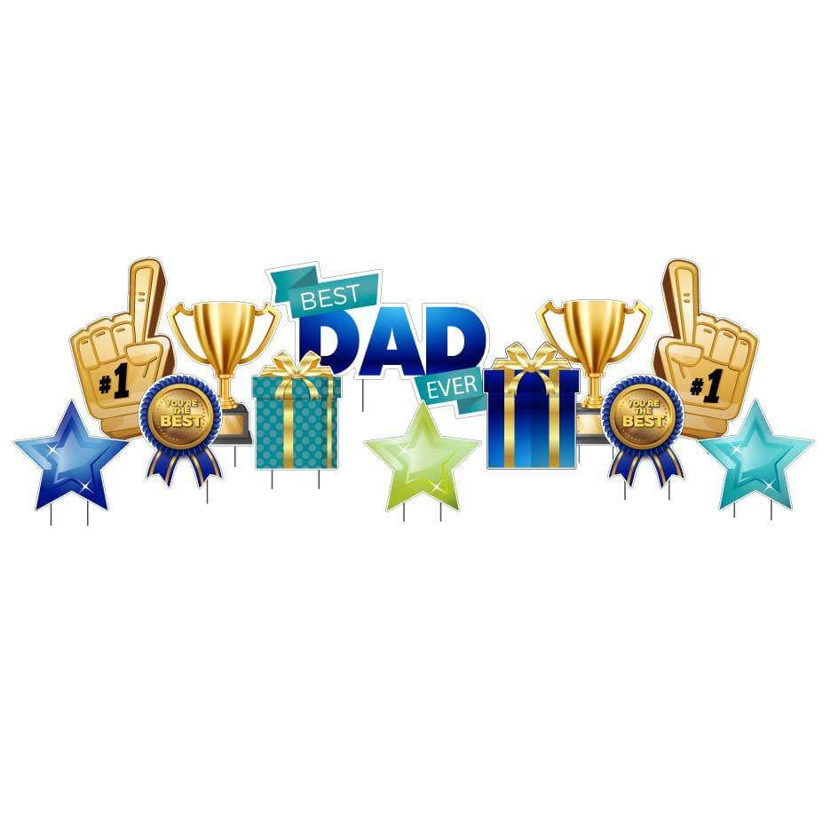 Best Dad Ever Father's Day Yard Card Decoration 12 pc set - Image 2