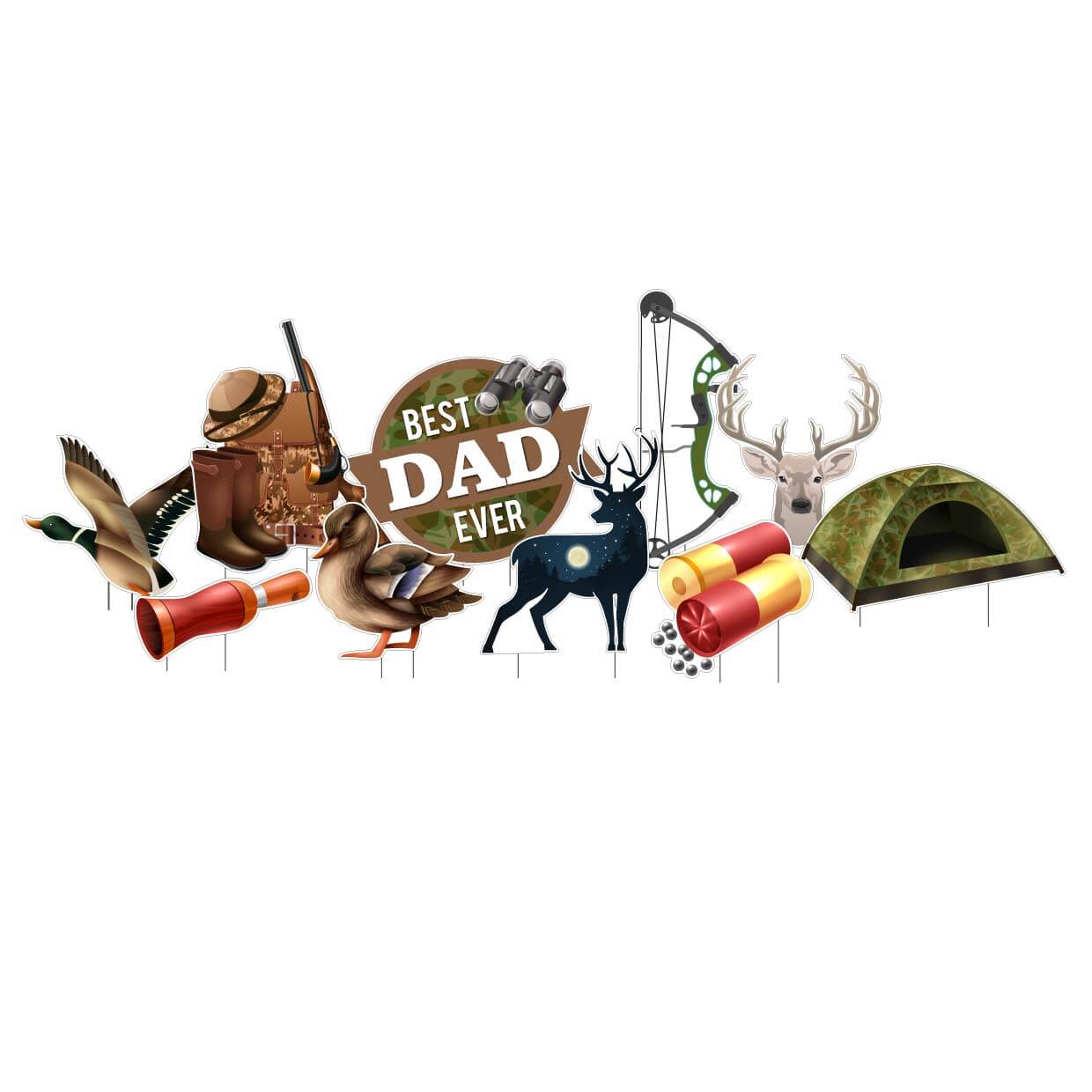 Hunting Theme Father's Day Yard Card 10 pc set - Image 5