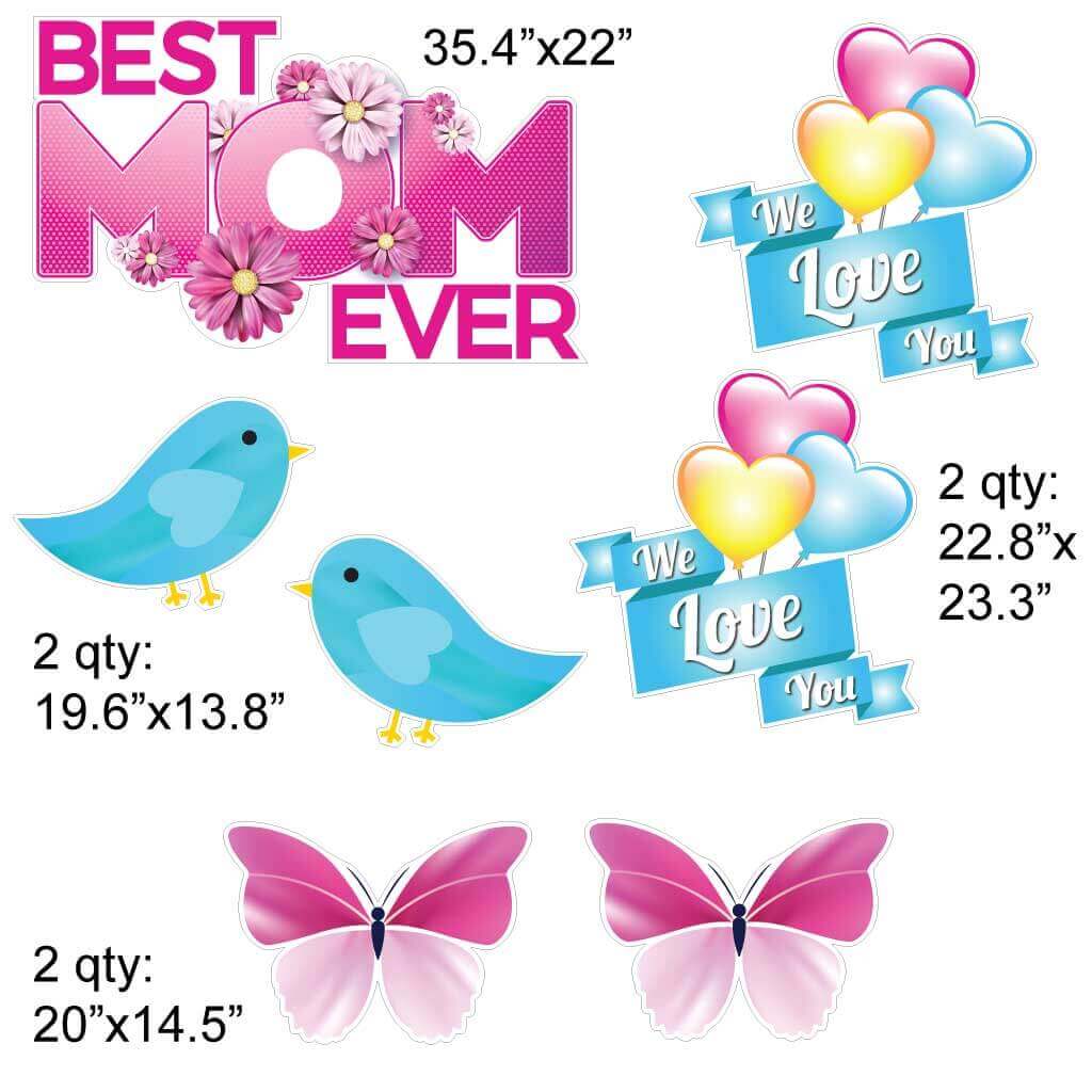 Best Mom Ever Mother's Day Yard Decoration 13 pc Set - Image 3