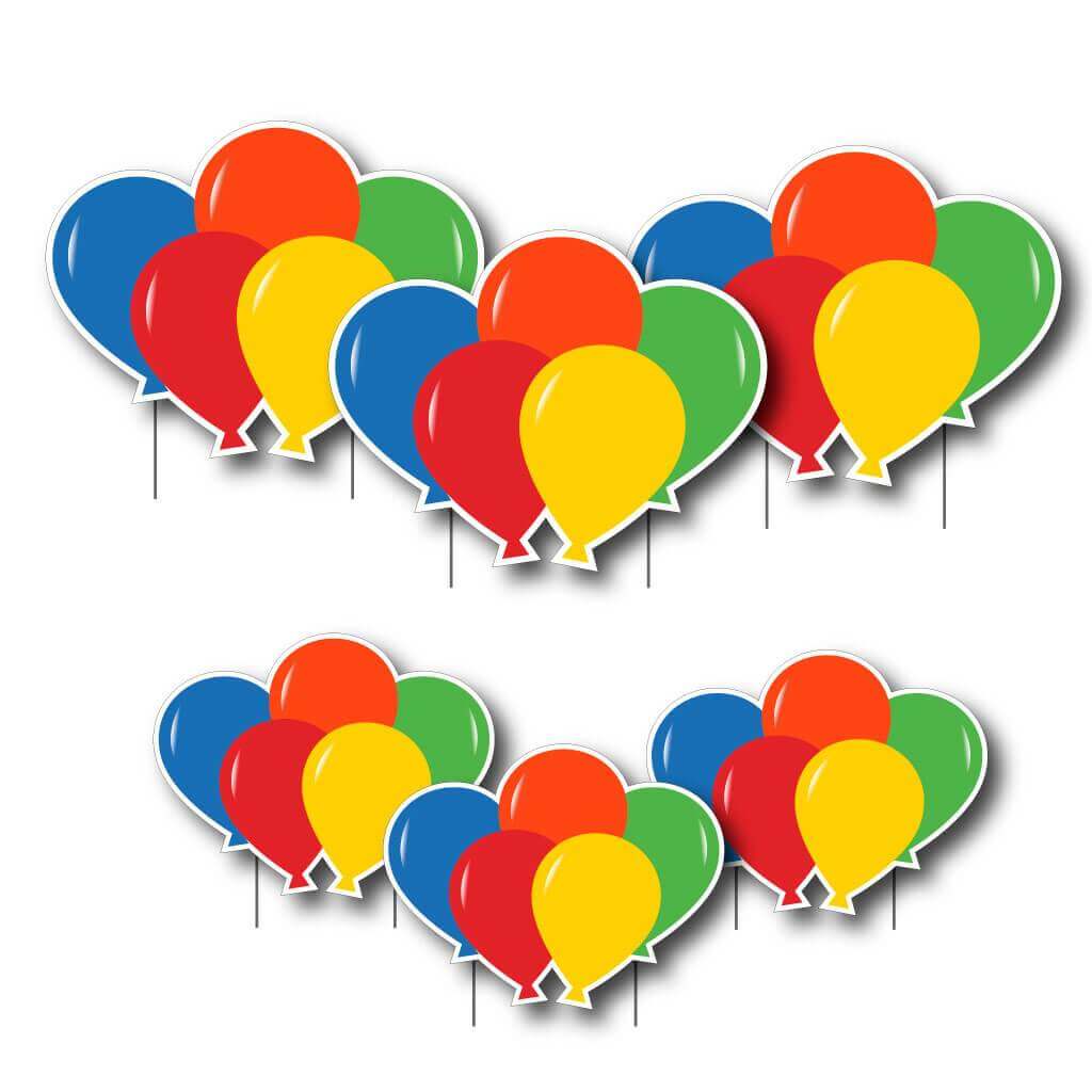 Birthday Ballooon Cluster Themed Yard Greeting Accessories - Image 2