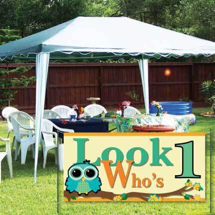Looks Who's 1 Waterproof Vinyl Birthday Banner