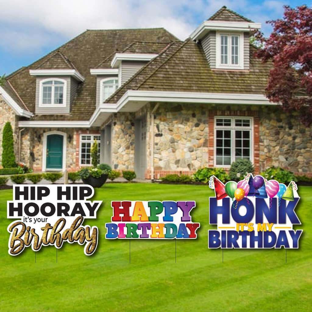 Large Birthday Greetings Yard Signs