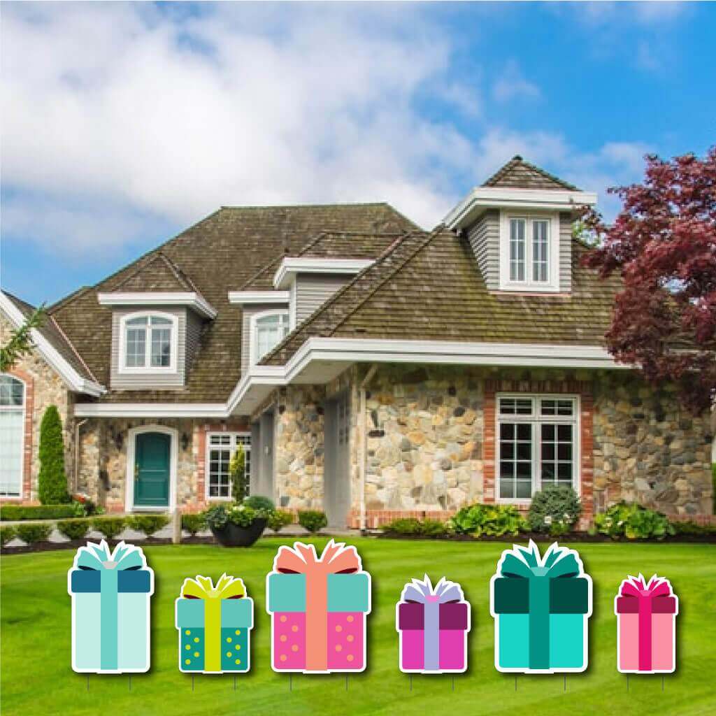 Birthday Presents Themed Yard Greeting Accessories