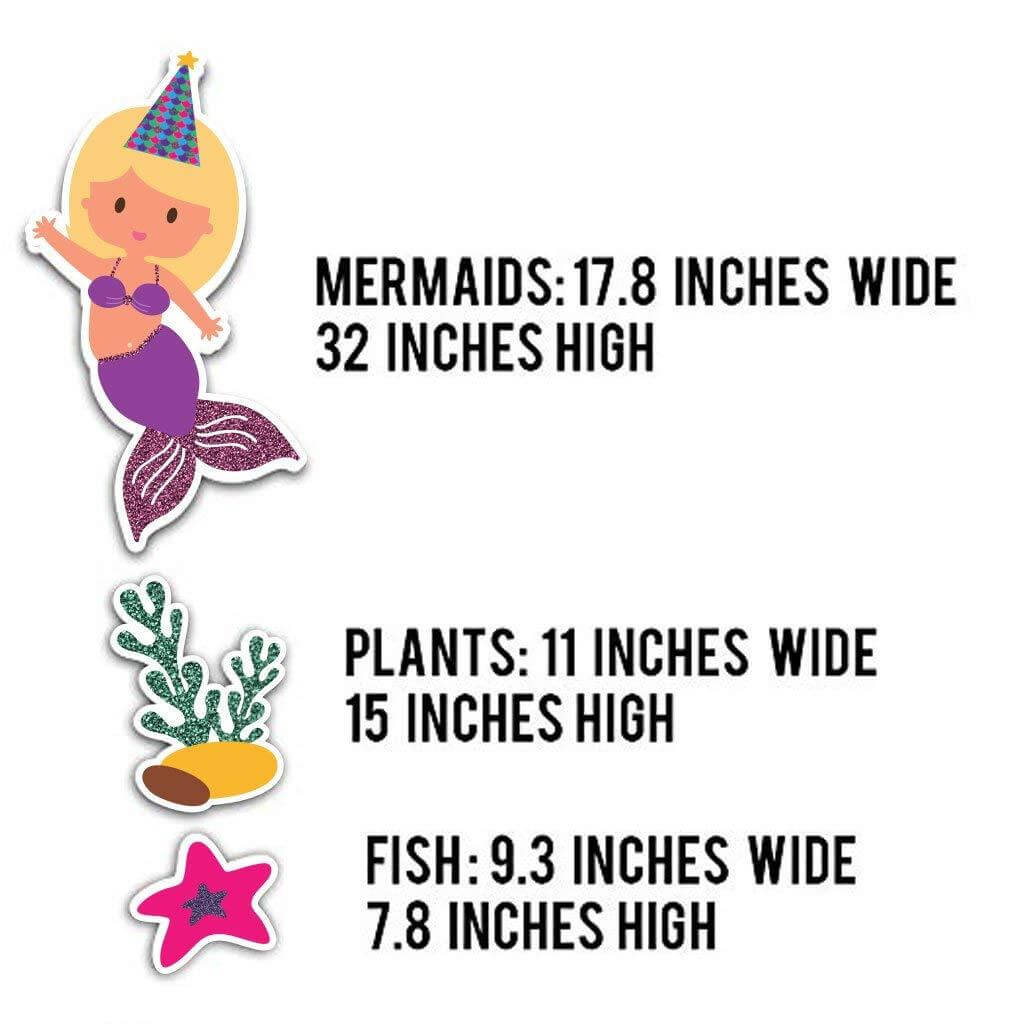 Faux Glitter Mermaid Birthday Yard Card Letters 25 pc set - Image 3