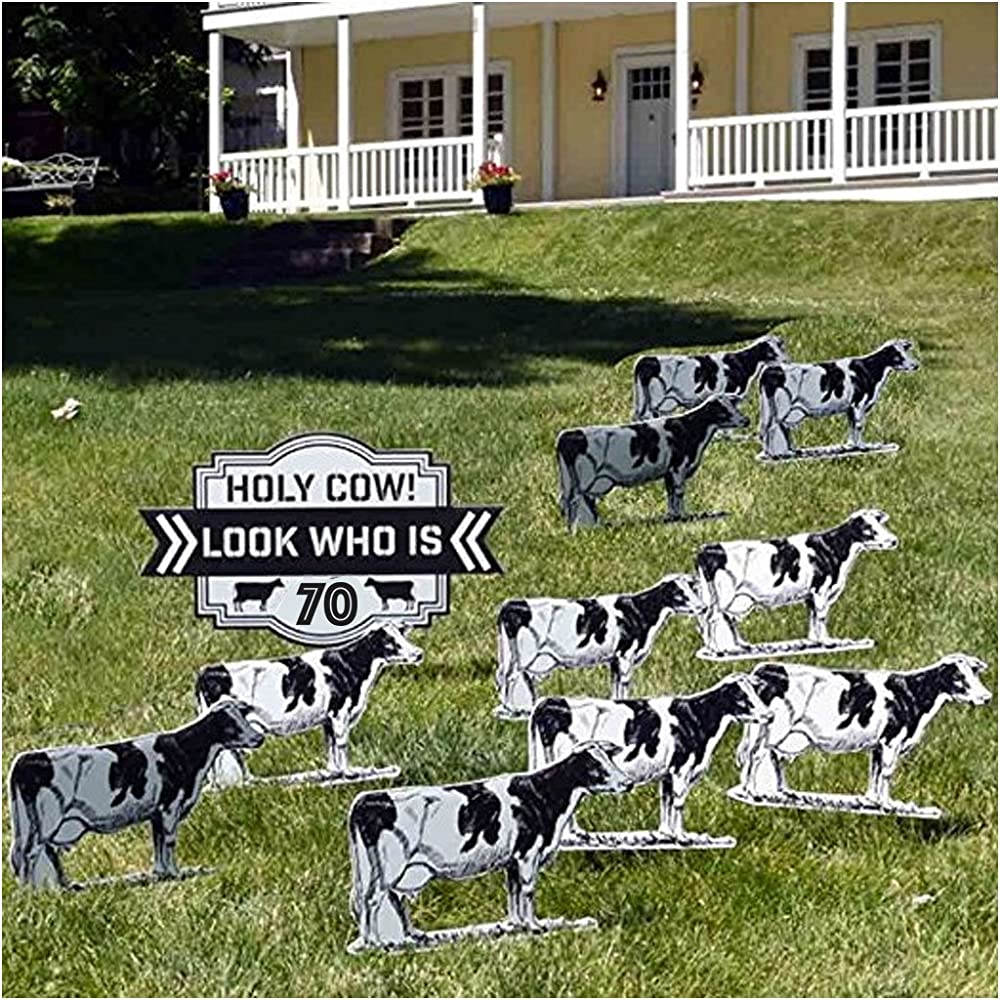 Custom Holy Cow! Look Who Is XX! Birthday Yard Card - Image 10