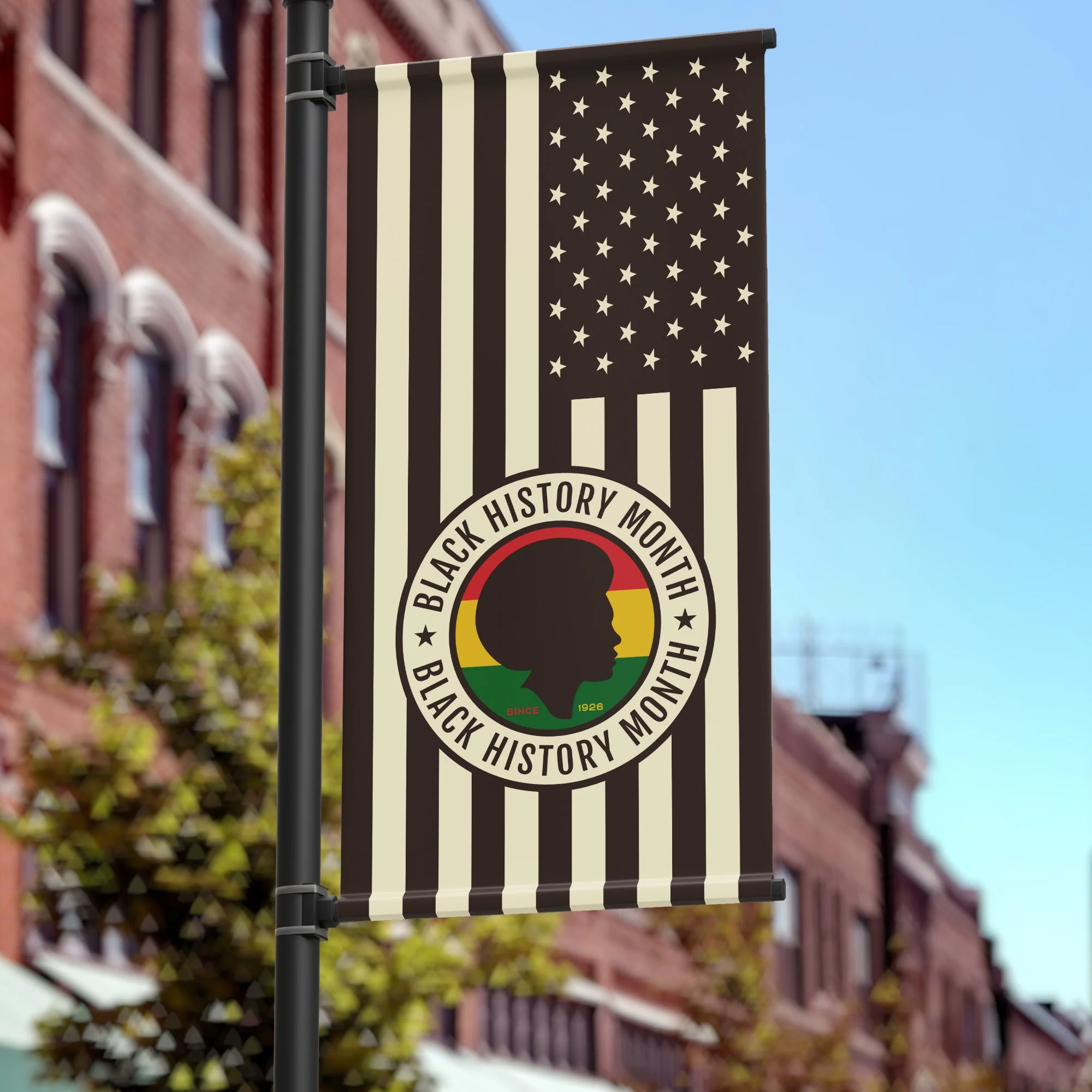 18"x36" Black History Month Pole Banner, Flag