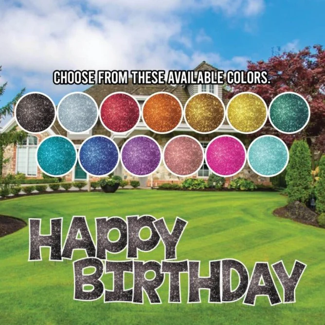 Sparkle 22.75" KG The Last Time Happy Birthday Yard Greeting 13 pc set