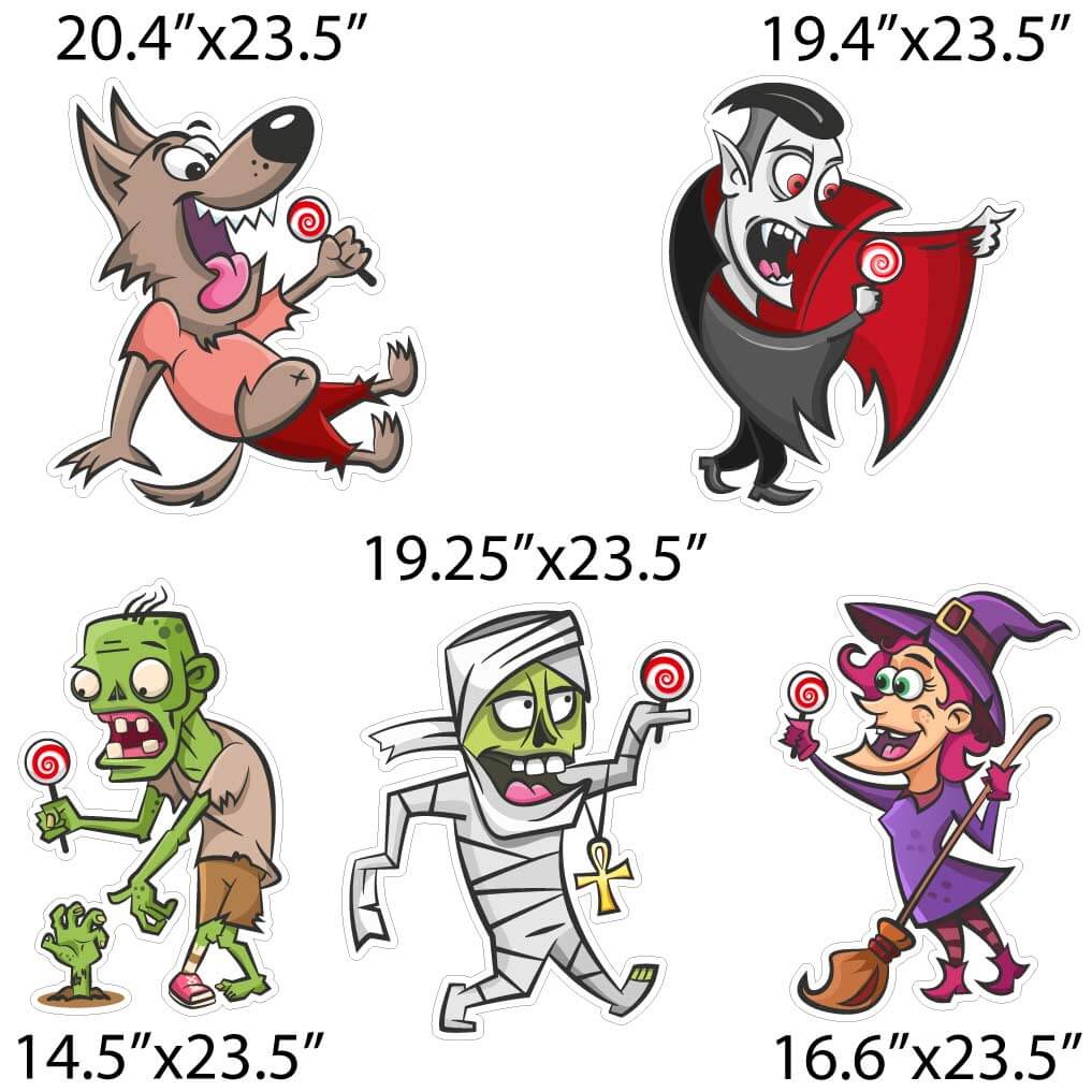 BOO! Halloween Characters Halloween Yard Card Decoration 11 pc Set - Image 3