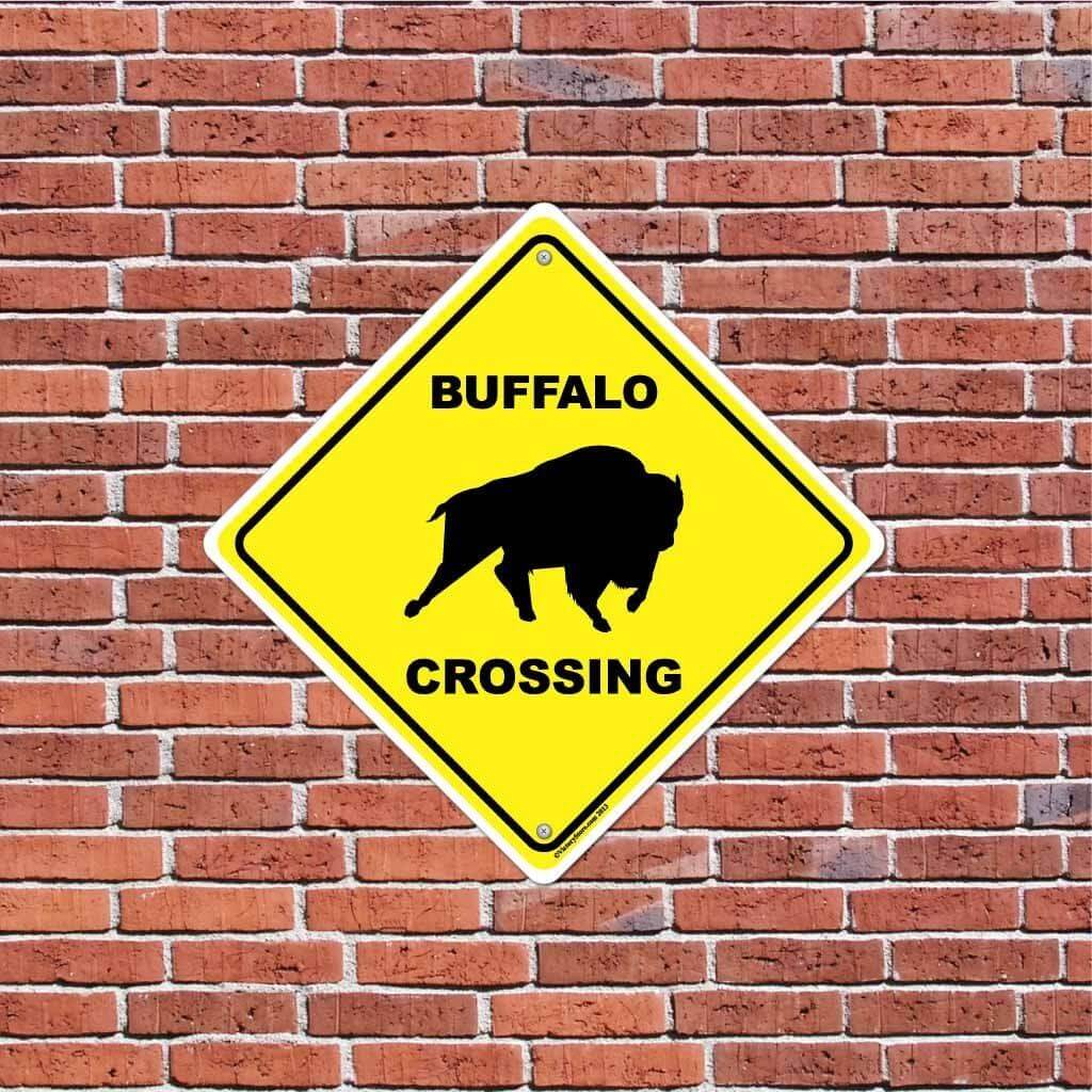 Buffalo Crossing Sign or Sticker - Image 2
