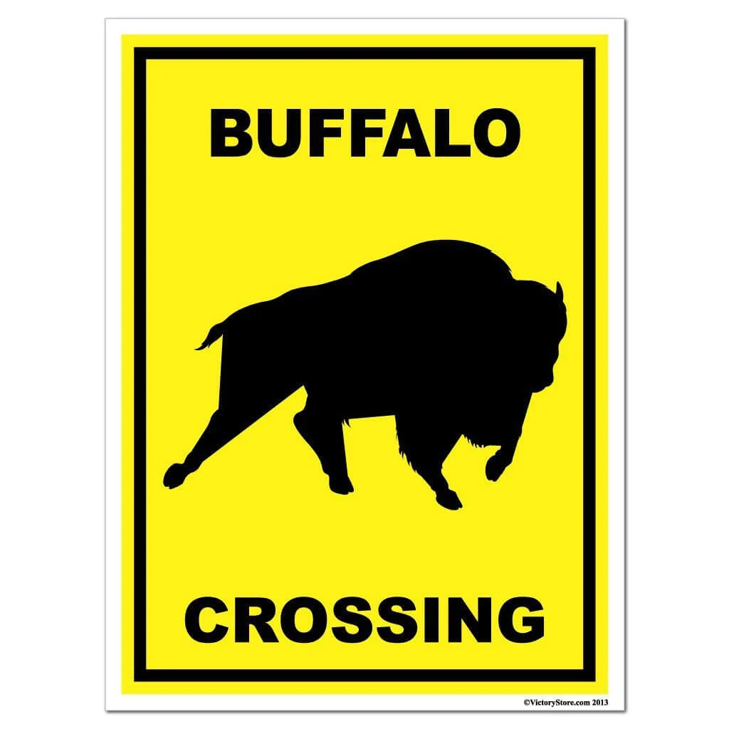 Buffalo Crossing Sign or Sticker - Image 4